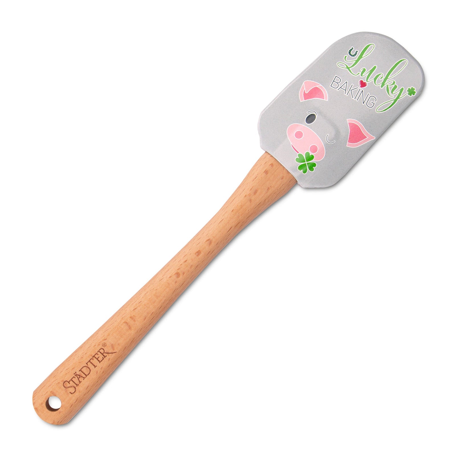 ST - 504295 - Städter 'Teigschaber - Lucky Baking aus Holz / Silikon'
