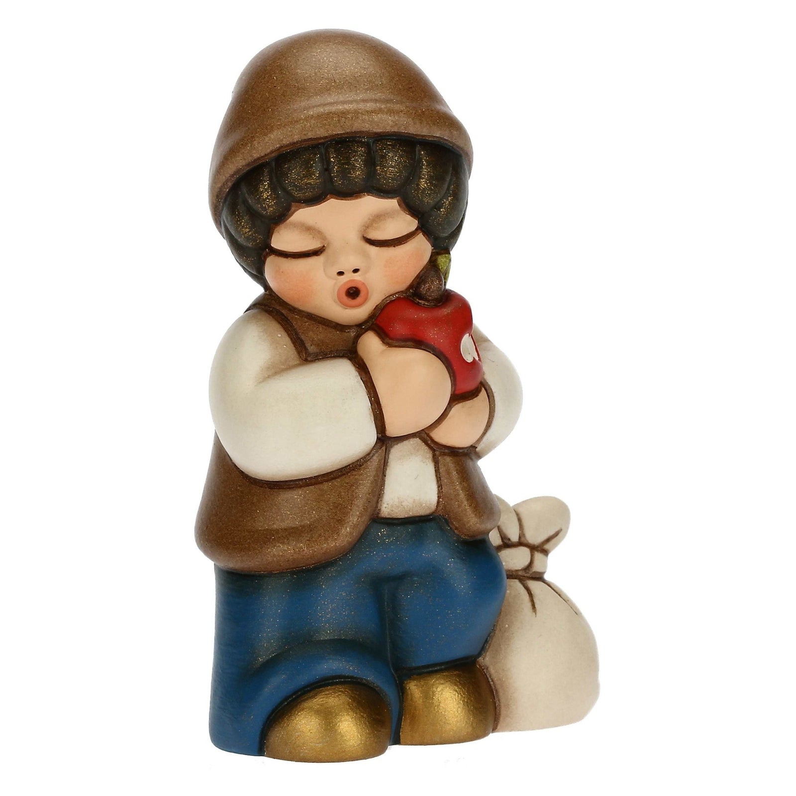 S3235A98 - THUN Krippe 'Kind mit Apfel - blau' 2022