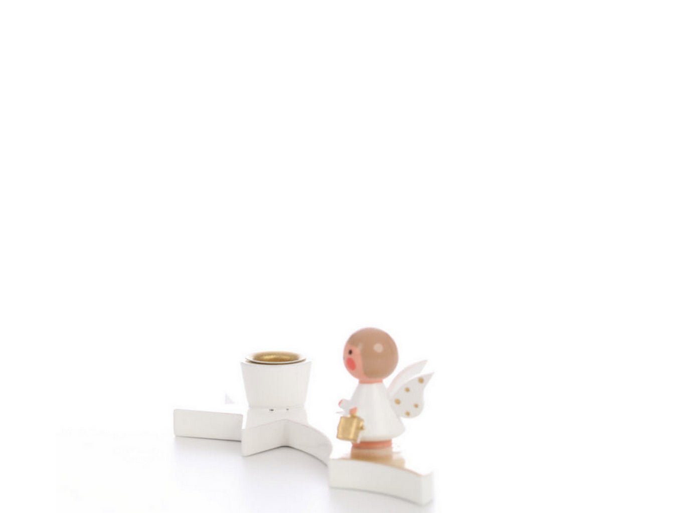 ULB - 060014 - Ulbricht Tischlicht 'Leuchter Engel auf Komet weiss - 3cm' - 