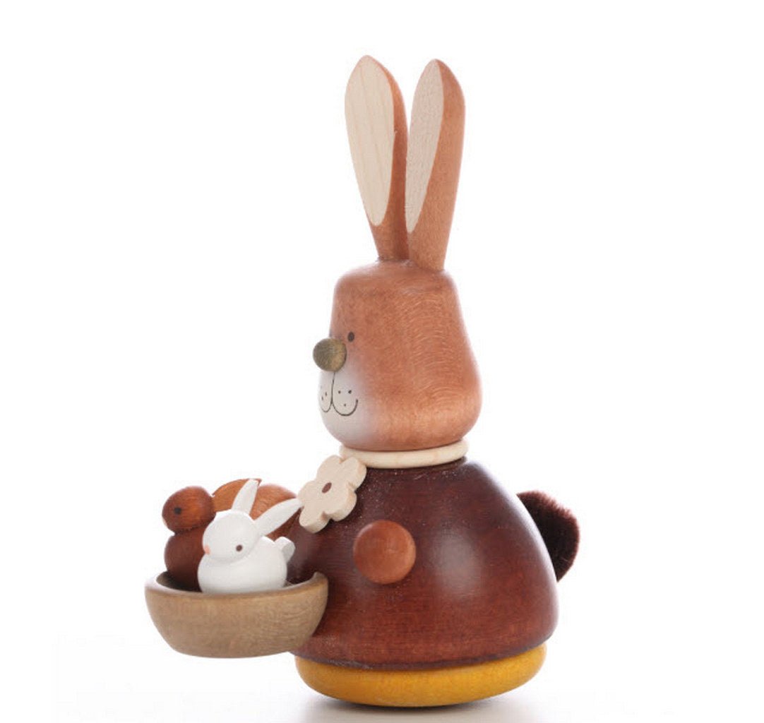 ULB - 150110 - Ulbricht Wackelmännchen - Wackelhase mit Babys natur - 9.8cm