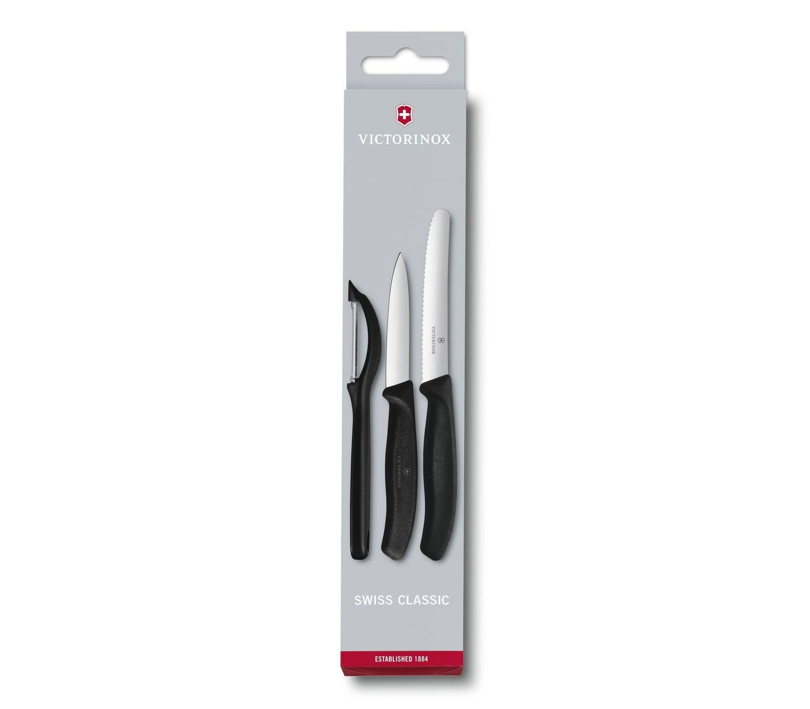 VX6.7113.31 - Victorinox - 'Swiss Classic Gemüsemesser - Set mit Schäler, 3 - teilig, schwarz'