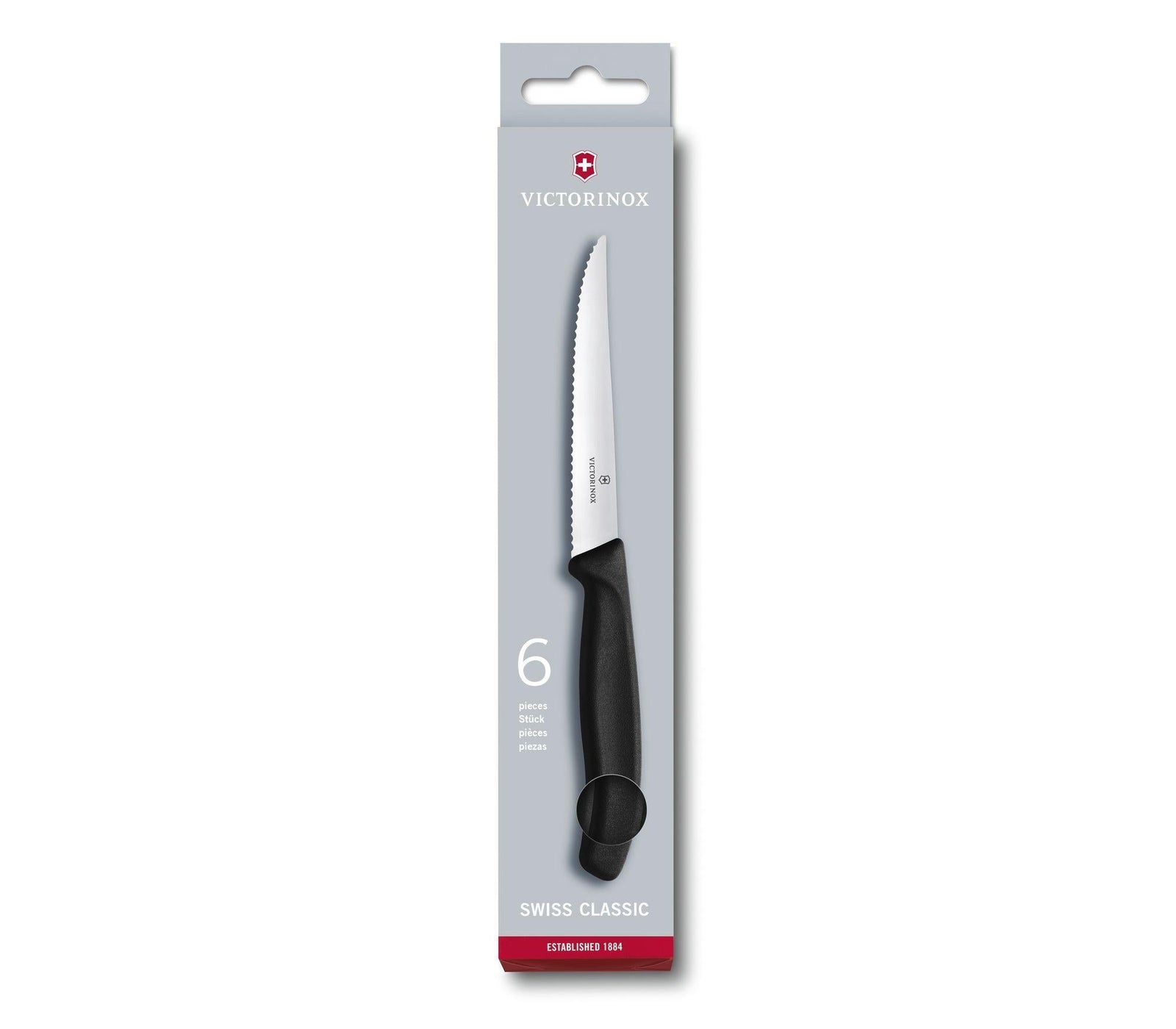 VX6.7233.6 - Victorinox Swiss Classic Steakmesser Set 6 - tlg., 11cm, Wellenschliff