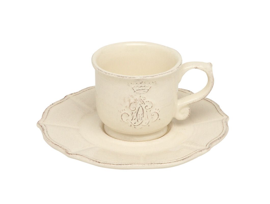 7349AC_Corona_latte - Virginia Casa - Corona 'Espresso Set - Tasse und Unterteller - Höhe 5,5cm - latte'