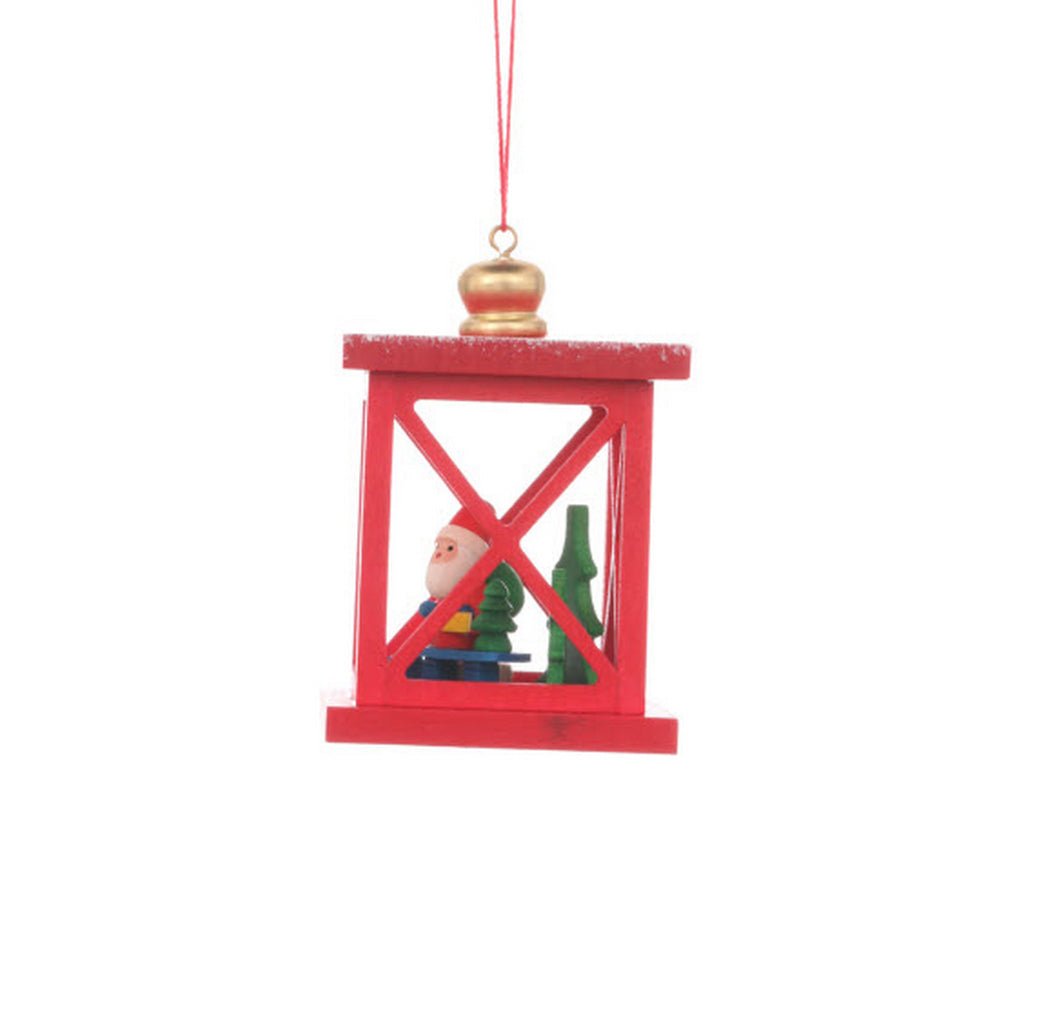 ULB - 100932 - Weihnachtslaterne mit Weihnachtsmann, Baumbehang, Ulbricht - 6.8cm' 2024