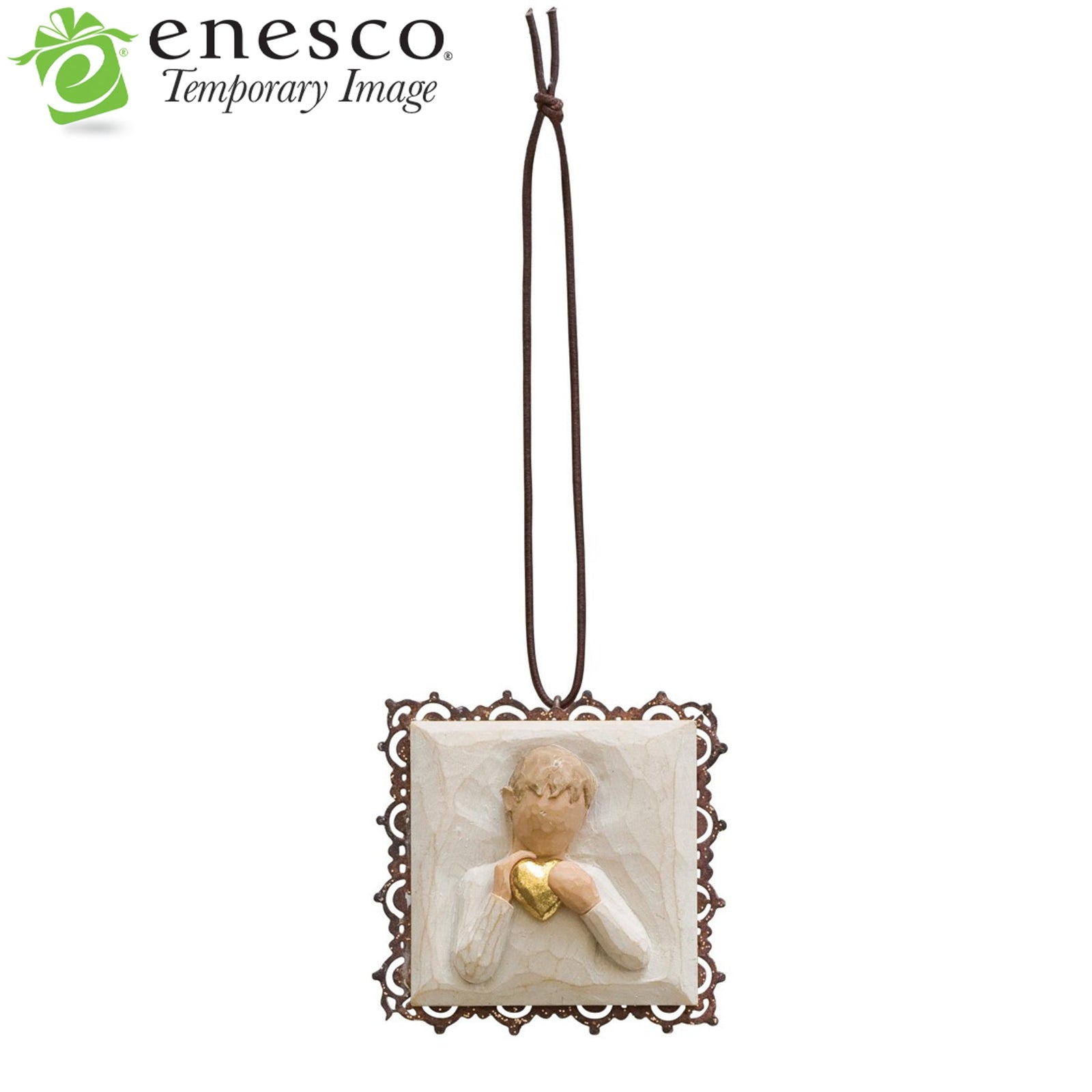 WT - 26204 - Willow Tree Figur 'Heart of Gold Metal - edged Ornament - Herz aus Gold 4x4cm h'