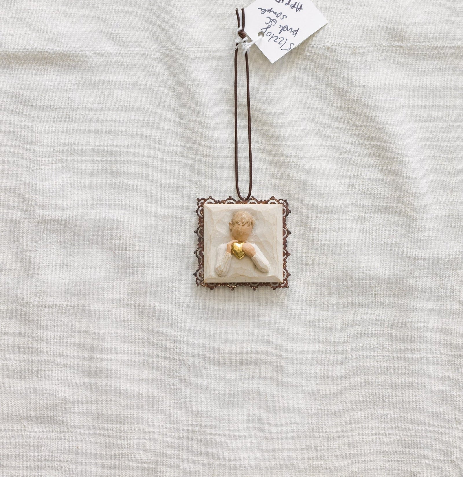 WT - 26204 - Willow Tree Figur 'Heart of Gold Metal - edged Ornament - Herz aus Gold 4x4cm h'