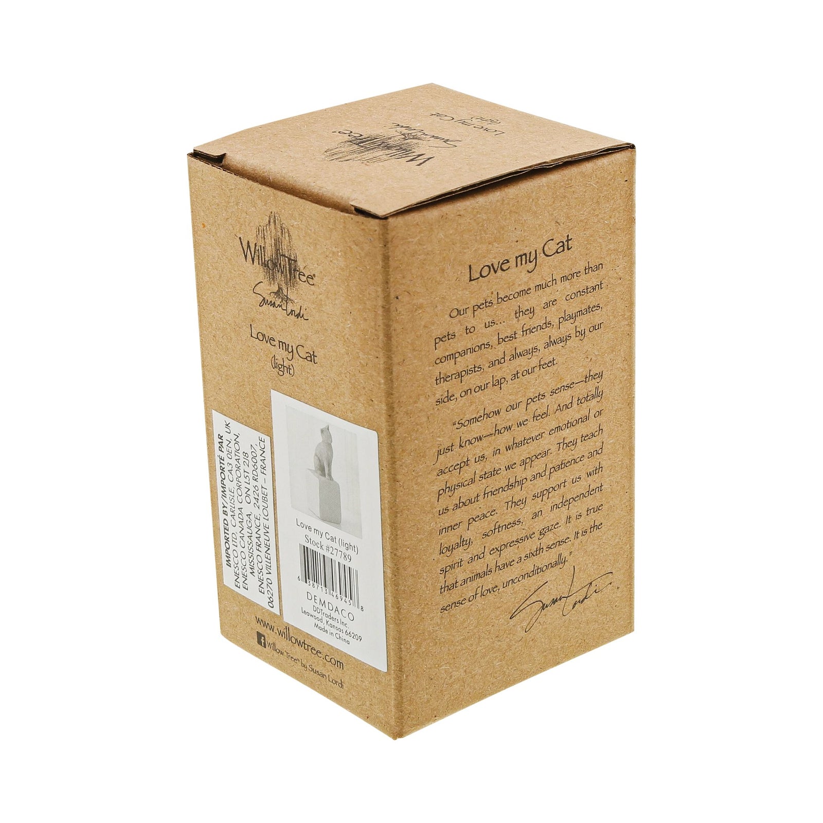 WT - 27789 - Willow Tree Figur 'Love my Cat (light) - Ich liebe meine Katze 7,5cm'