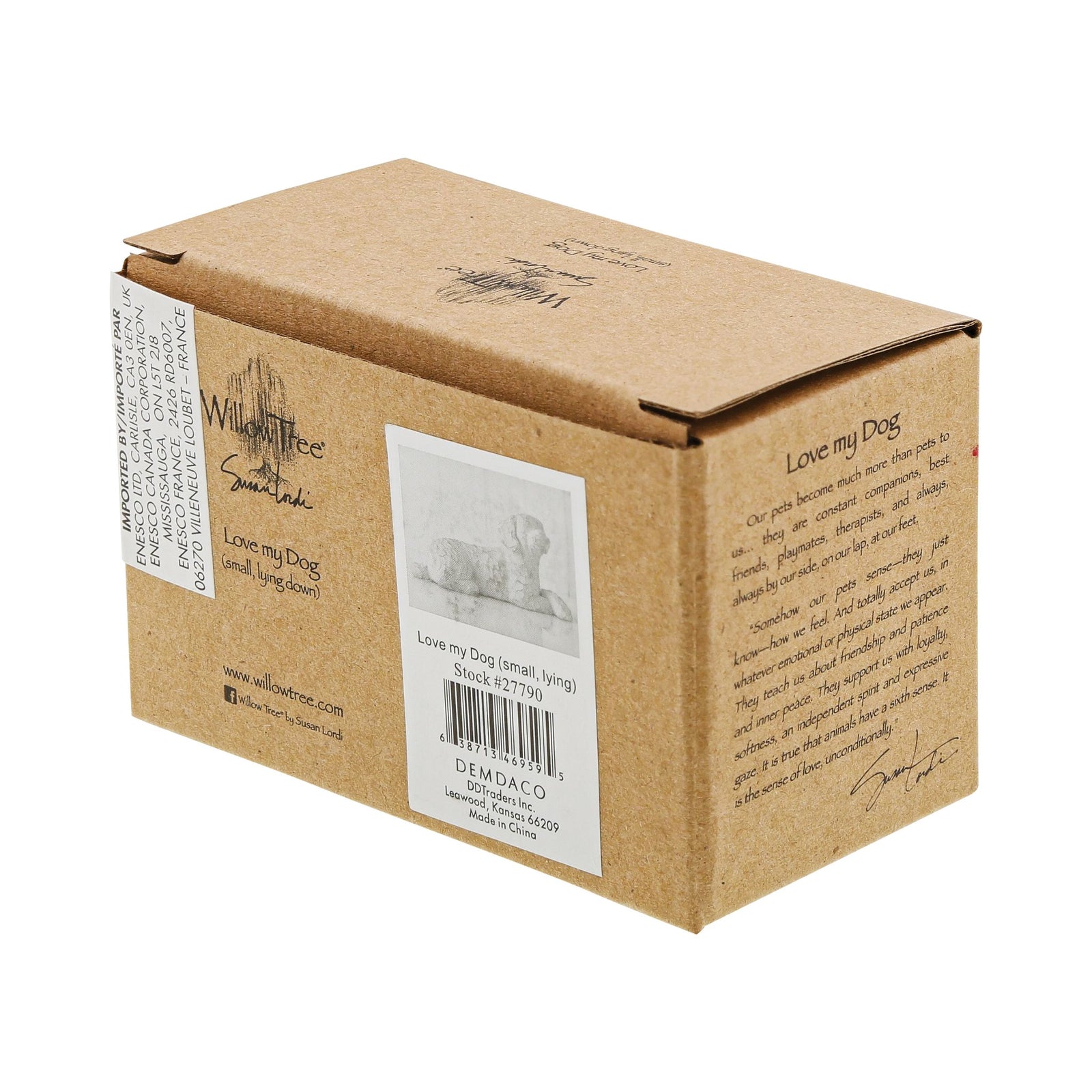 WT - 27790 - Willow Tree Figur 'Love my Dog (small, lying) - Liebe meinen Hund (klein, liegend) 3cm'