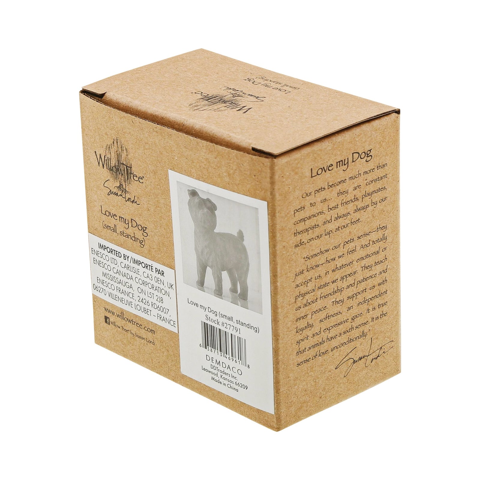 WT - 27791 - Willow Tree Figur 'Love my Dog (small, standing) - Liebe meinen Hund (klein, stehend) 5cm'