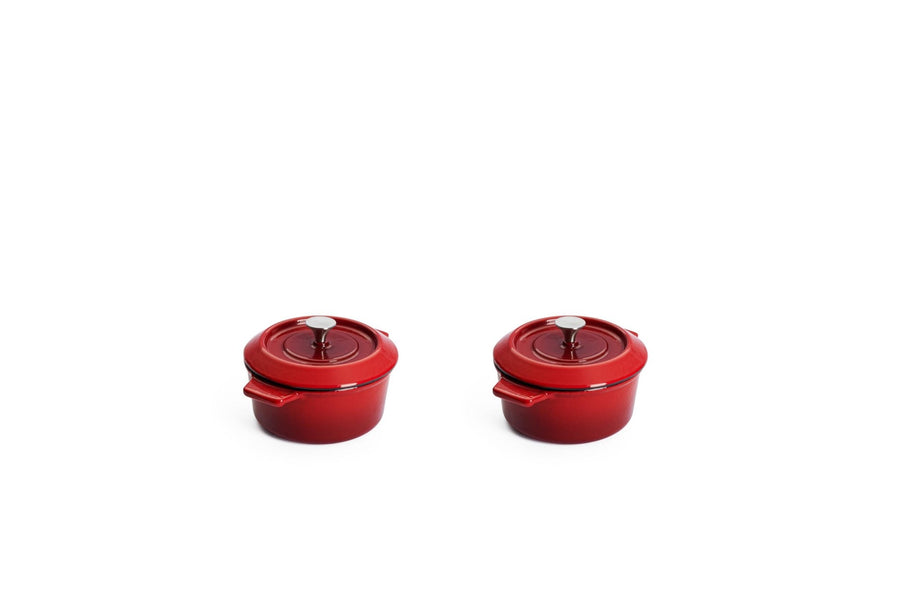 WOLL 'Iron set aus 2 mini Kasserollen in Chili Red Ø 10 cm, 5 cm 0,3 Lt'-WO110CI-010